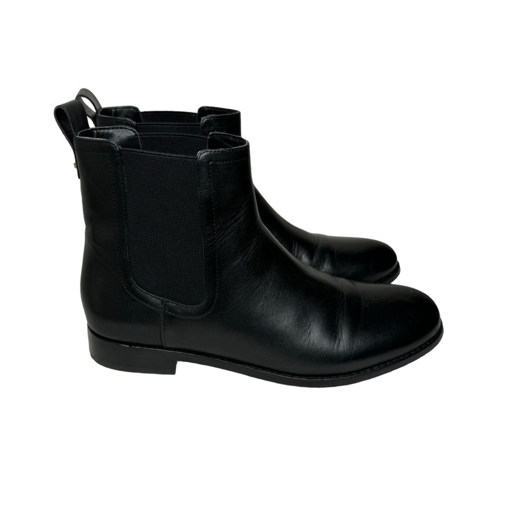 Lauren Ralph Lauren Brylee Burnished Leather Bootie Black 7.5